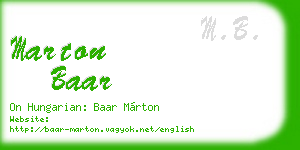 marton baar business card